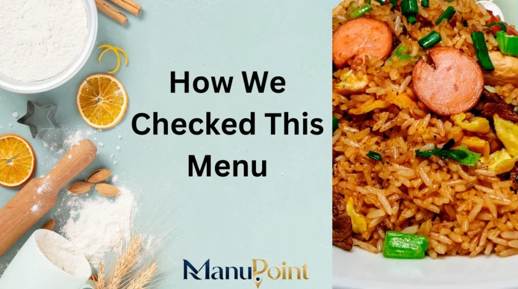 How We Checked This Menu