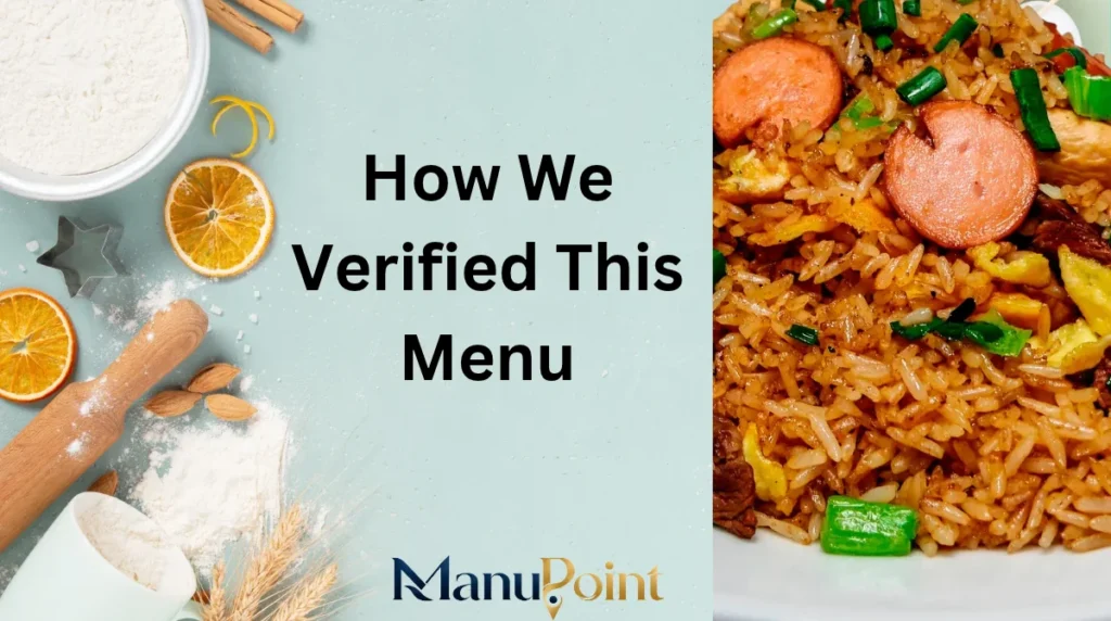 How We Verified This Menu