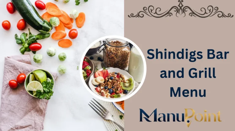 Shindigs Bar and Grill Menu